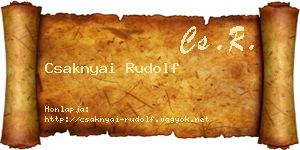 Csaknyai Rudolf névjegykártya
